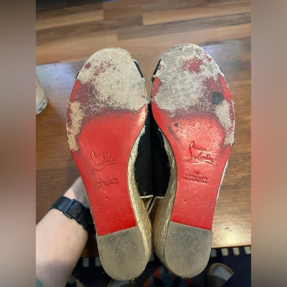 Louboutin Black Canvas Espadrille Slingback - Picture 7 of 10